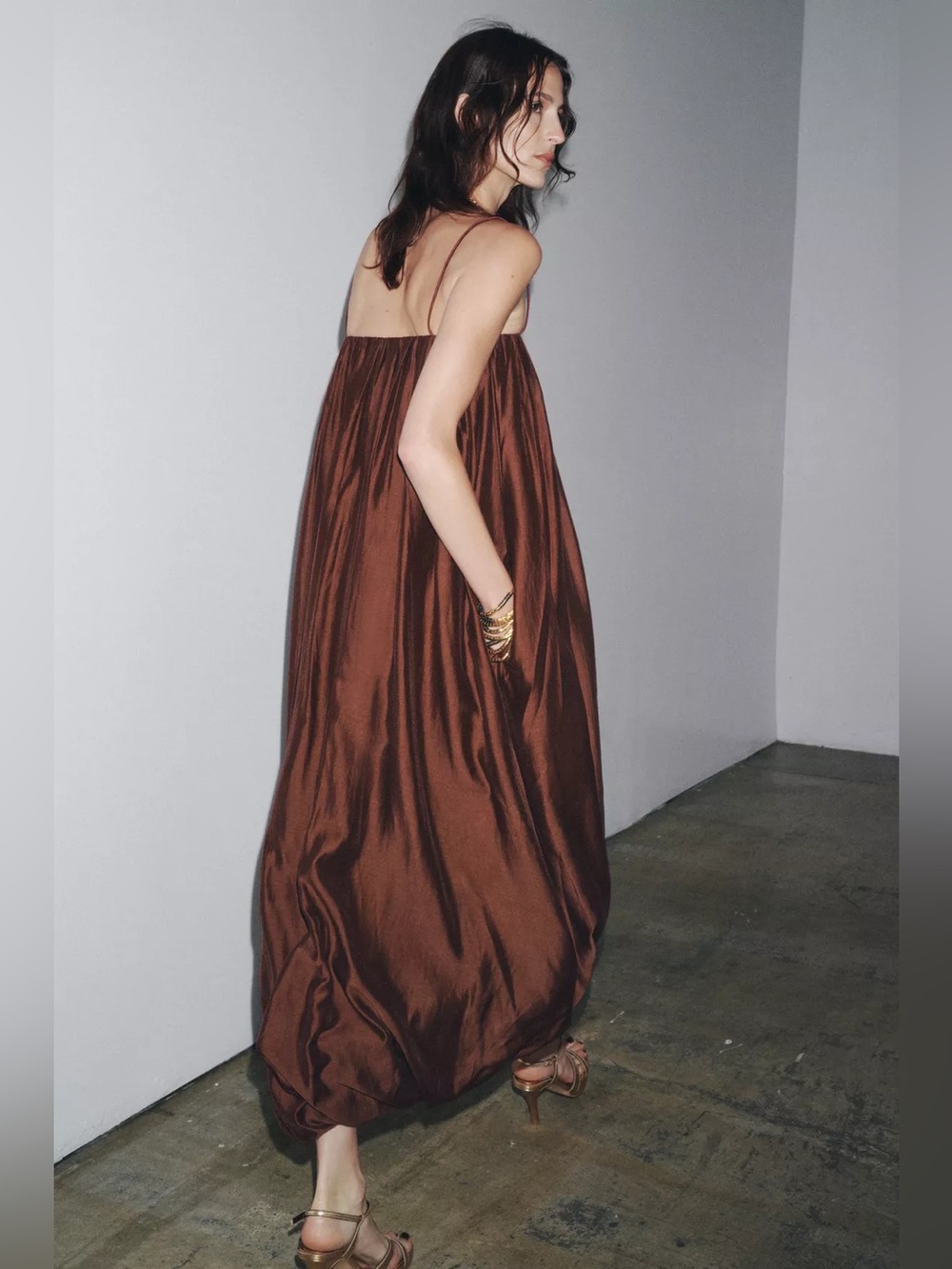 ZARA ZW Multi-Position Balloon Dress - Terracotta - Picture 4 of 16